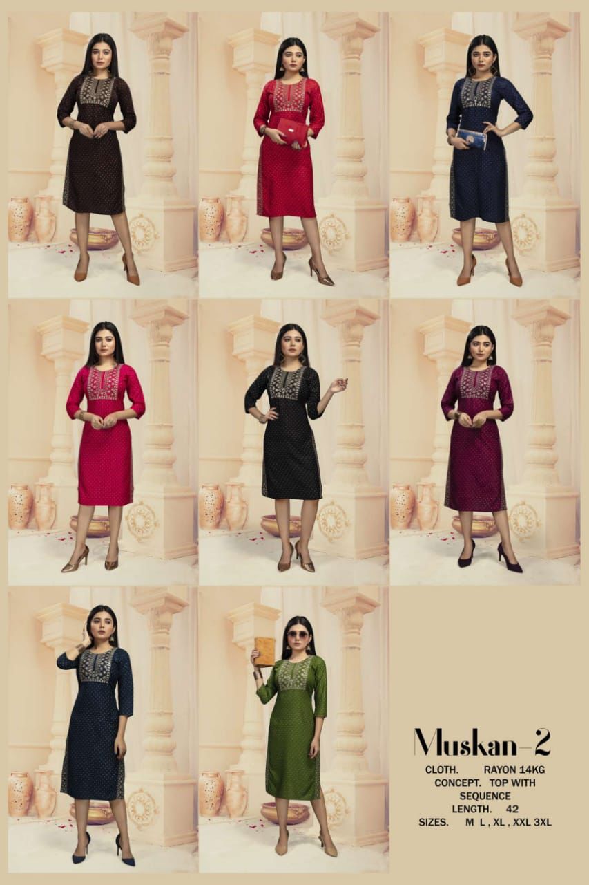 Beauty Queen Muskan 2 Casual Daily Wear Rayon Designer Kurti Collection